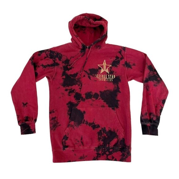 Jeffree Star Cosmetics Fashion Red Black Tie Dye  Pullover Hoodie Sz Small - Picture 6 of 6